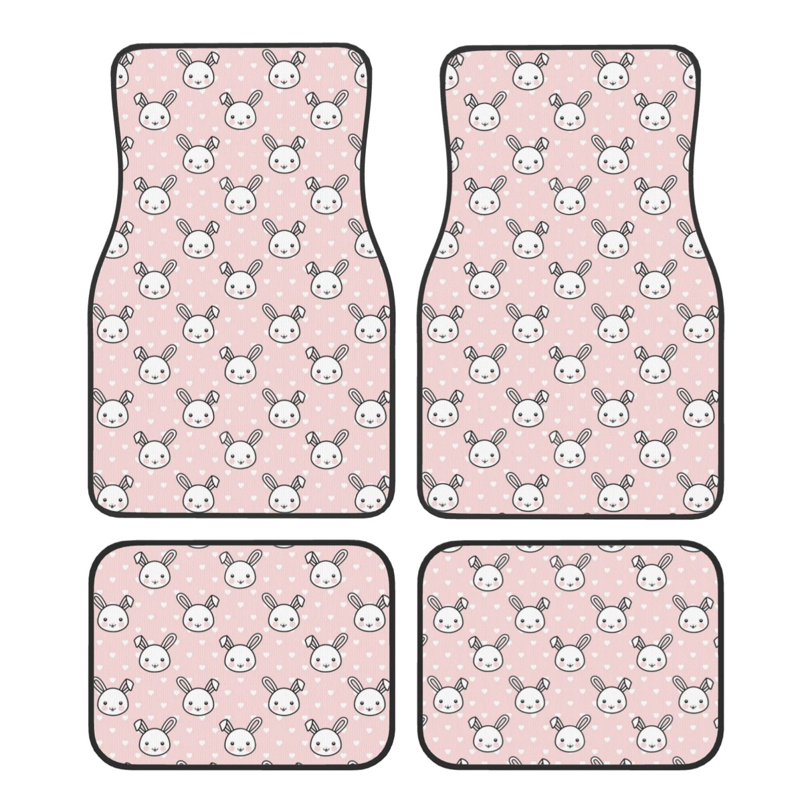 Noikeo Cute Rabbit for 4Piece Floor Mats, Custom Fit Car Mats All