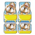 Noikeo Dog Takes a Bath in the Bathtub for 4Piece Floor Mats, Custom