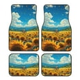 Noikeo Field Bicycle Young Sunflower for 4Piece Floor Mats, Custom Fit