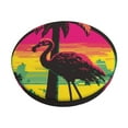 Noikeo Flamingo And Palm Trees At Sunset Pattern Bar Stool Cushion