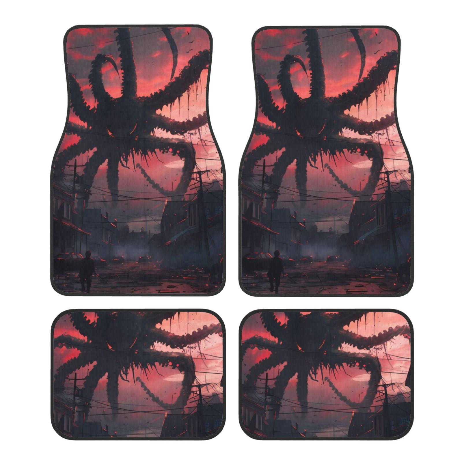 Noikeo Giant Monster Over City for 4Piece Floor Mats, Custom Fit Car