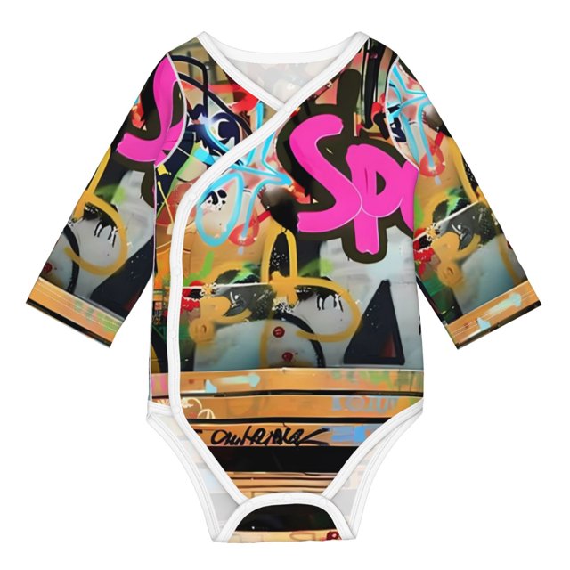 Noikeo Graffiti Lamp Urban Scene Pattern Baby UnisexBaby Long Sleeve