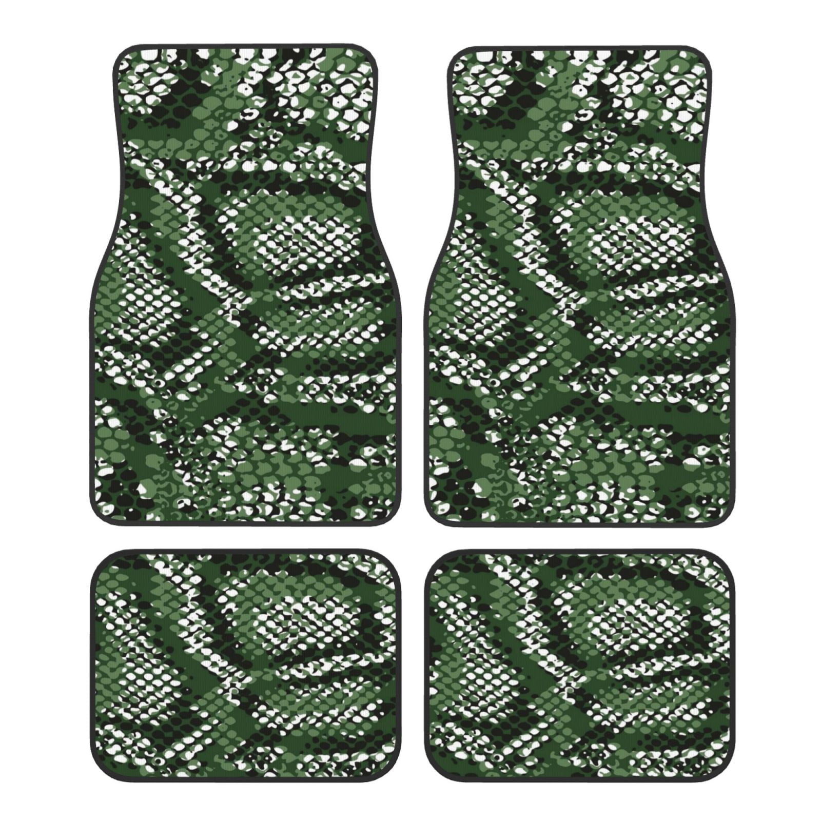 Noikeo Green Snakeskin for 4Piece Floor Mats, Custom Fit Car Mats All