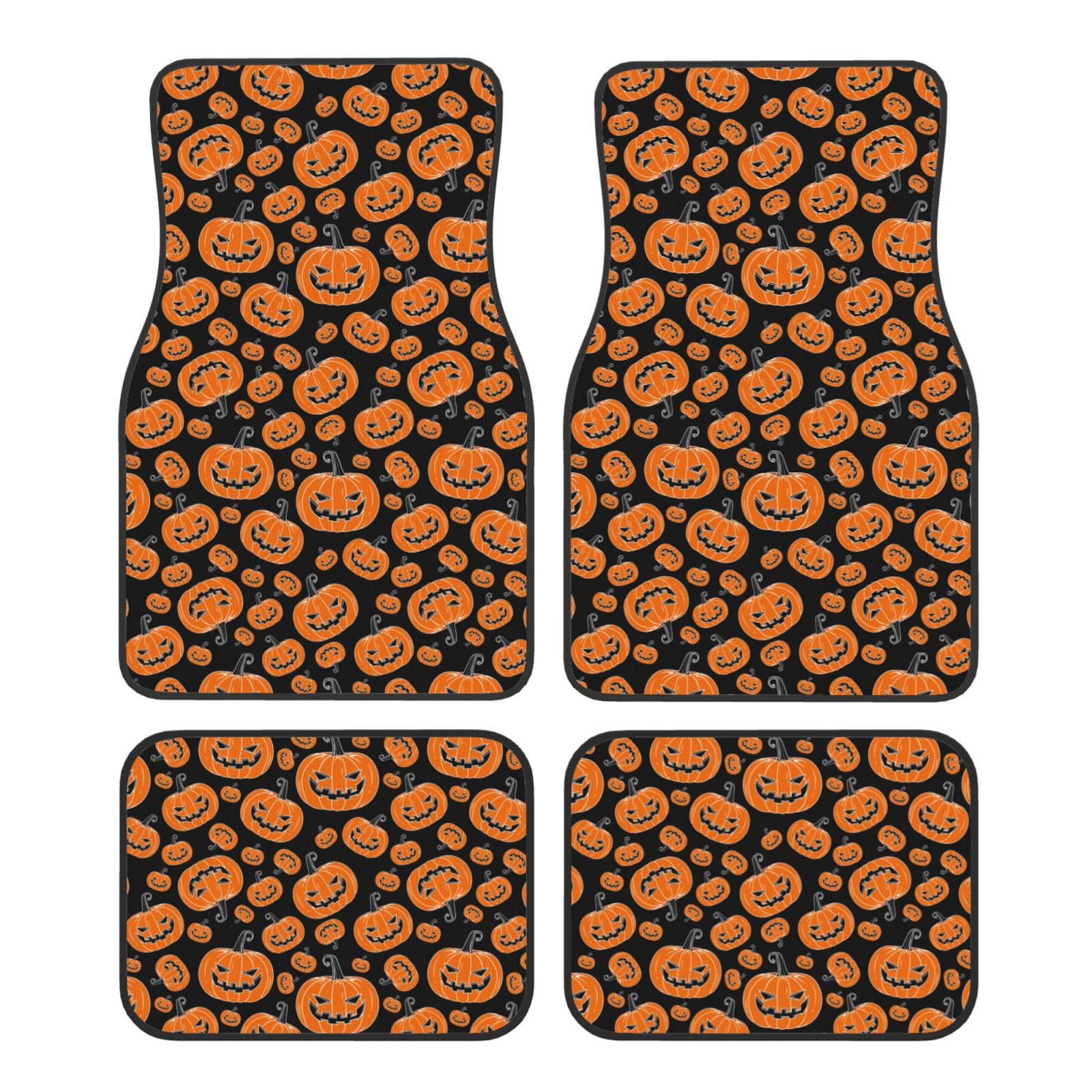 Noikeo Halloween Pumpkins for 4Piece Floor Mats, Custom Fit Car Mats