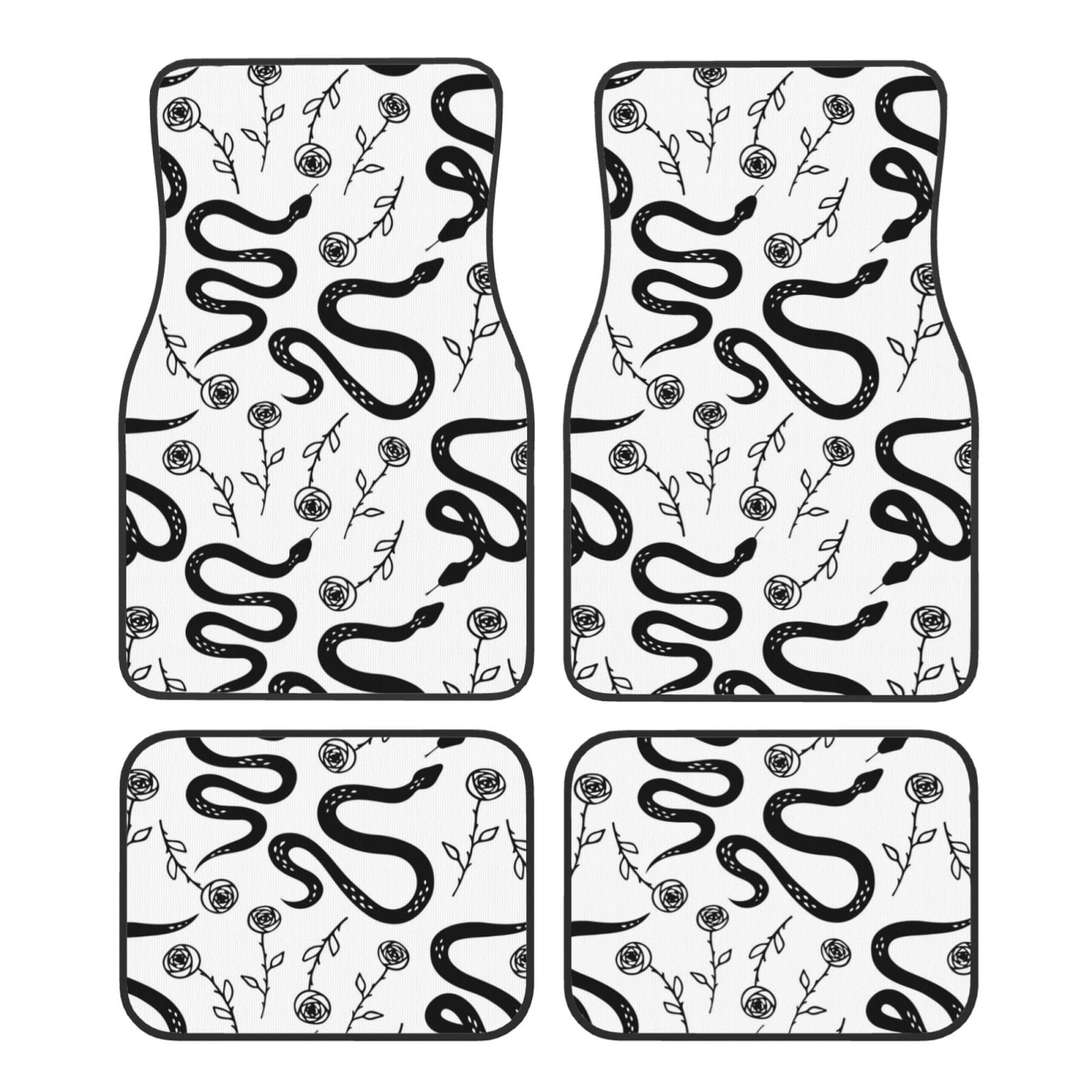 Noikeo Hand Drawn Snake for 4Piece Floor Mats, Custom Fit Car Mats All