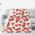 Noikeo Hand Drawn Watermelon Pattern Fleece Throw Blanket,Fleece Throw
