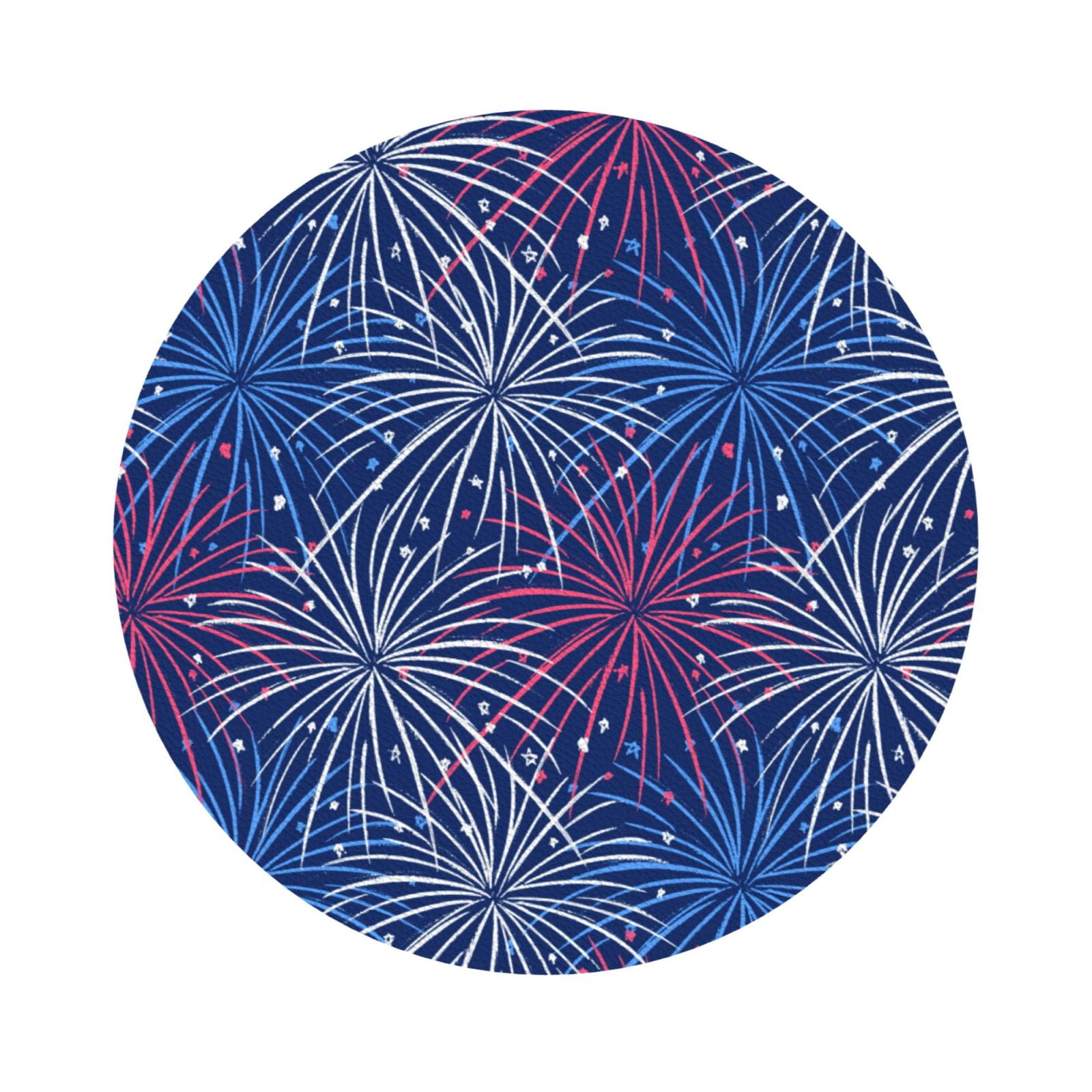 Noikeo Ireworks In The Night Sky Print 6 Pcs Drink Coasters, Leather