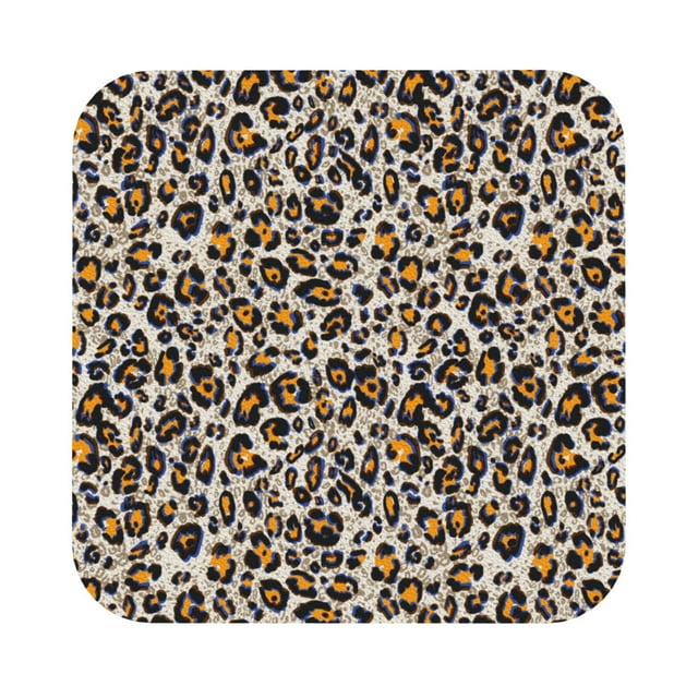 Noikeo Leopard Print 6 Pcs Drink Coasters, Leather Absorbent Coaster