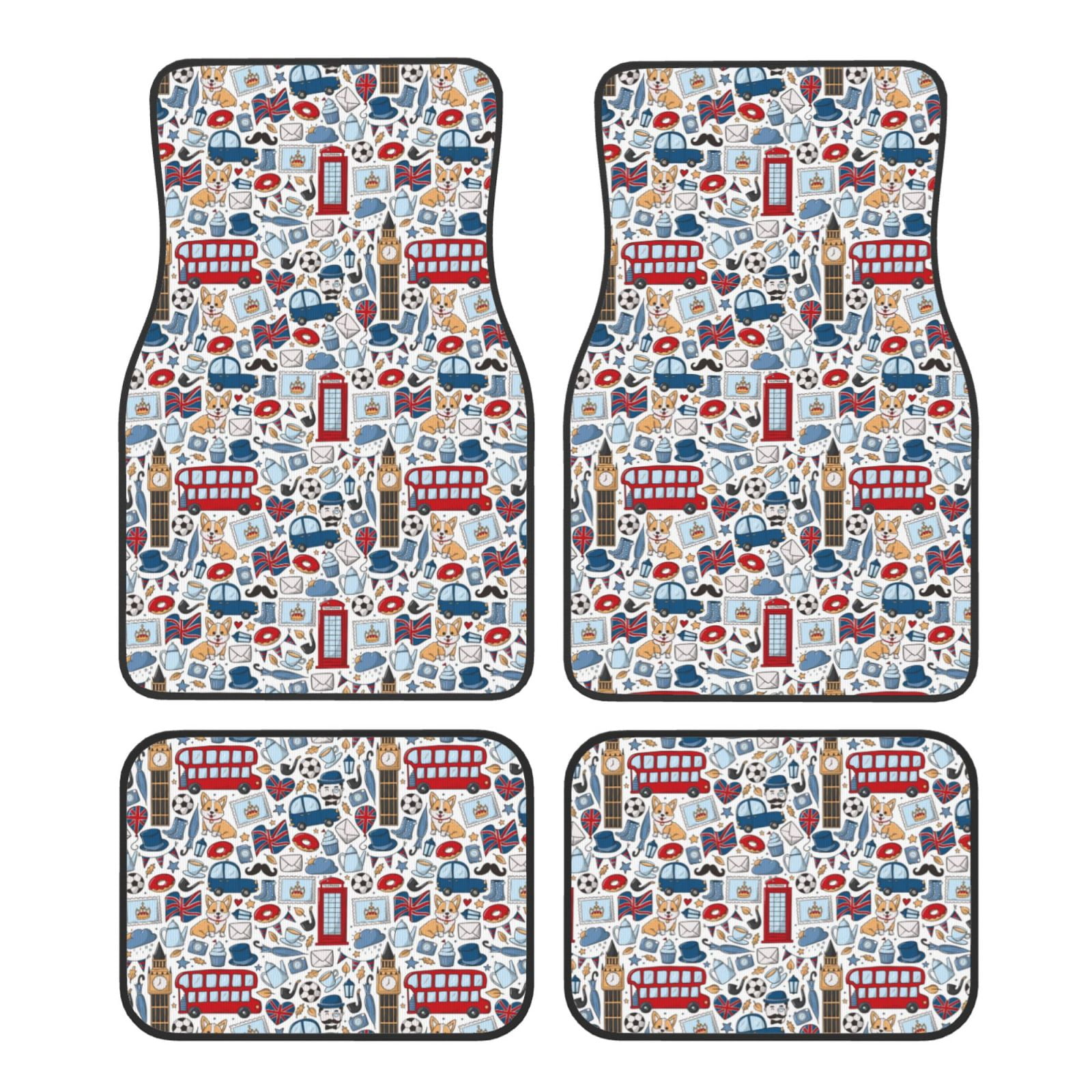 Noikeo London Symbols1 for 4Piece Floor Mats, Custom Fit Car Mats All