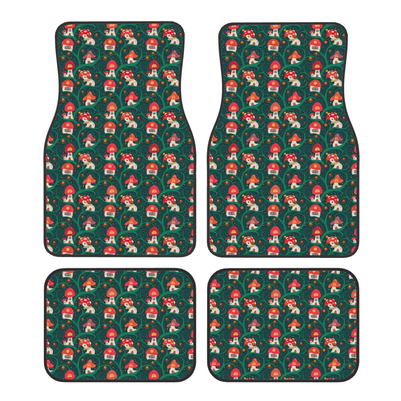 Noikeo Mushroom House for 4Piece Floor Mats, Custom Fit Car Mats All