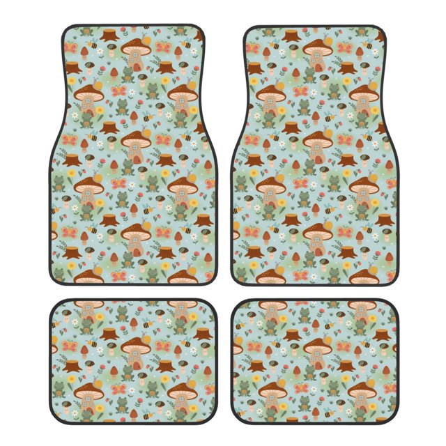 Noikeo Mushroom House Insect Frog for 4Piece Floor Mats, Custom Fit