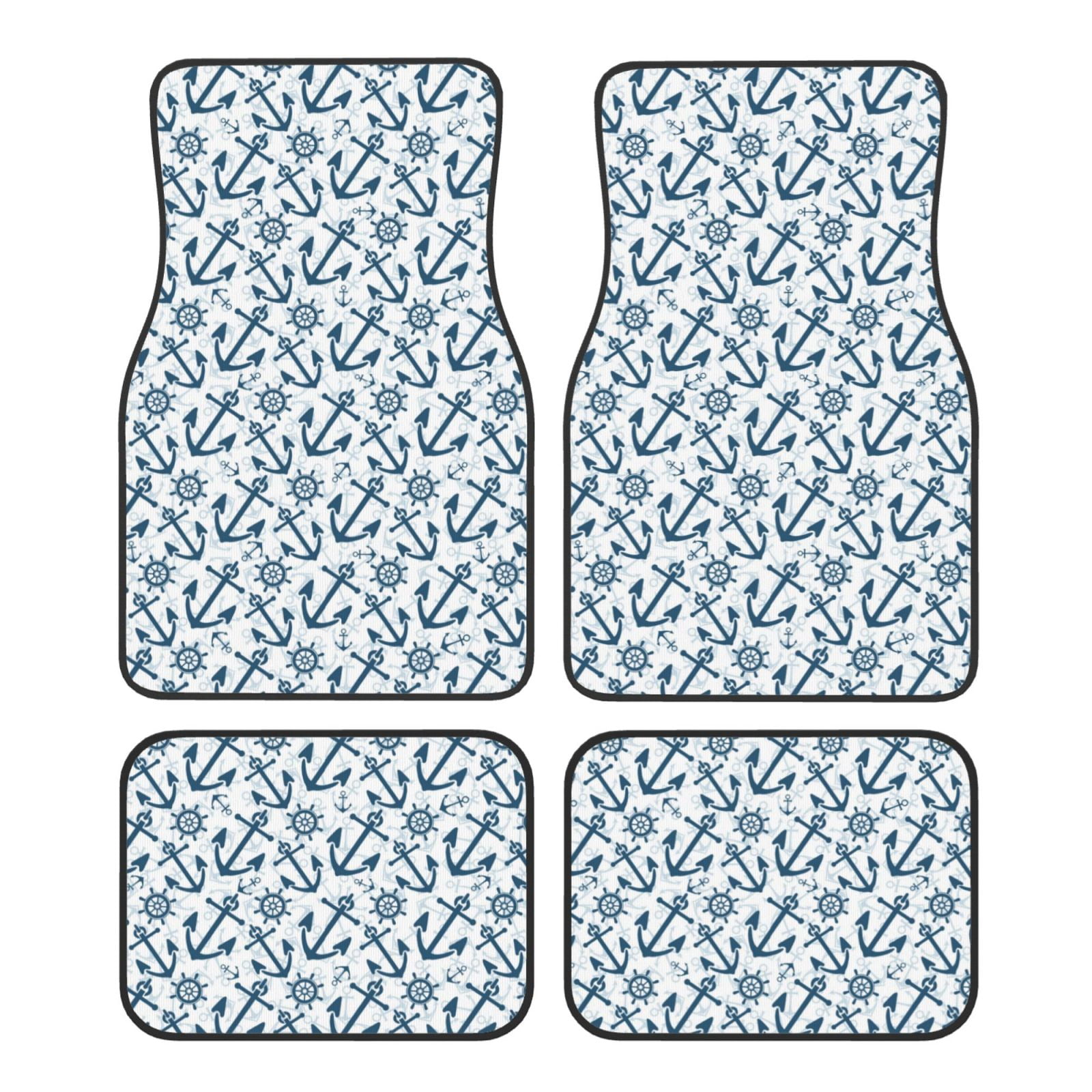 Noikeo Nautical Theme Anchors for 4Piece Floor Mats, Custom Fit Car