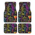 Noikeo Neon Bar Drinks for 4Piece Floor Mats, Custom Fit Car Mats All