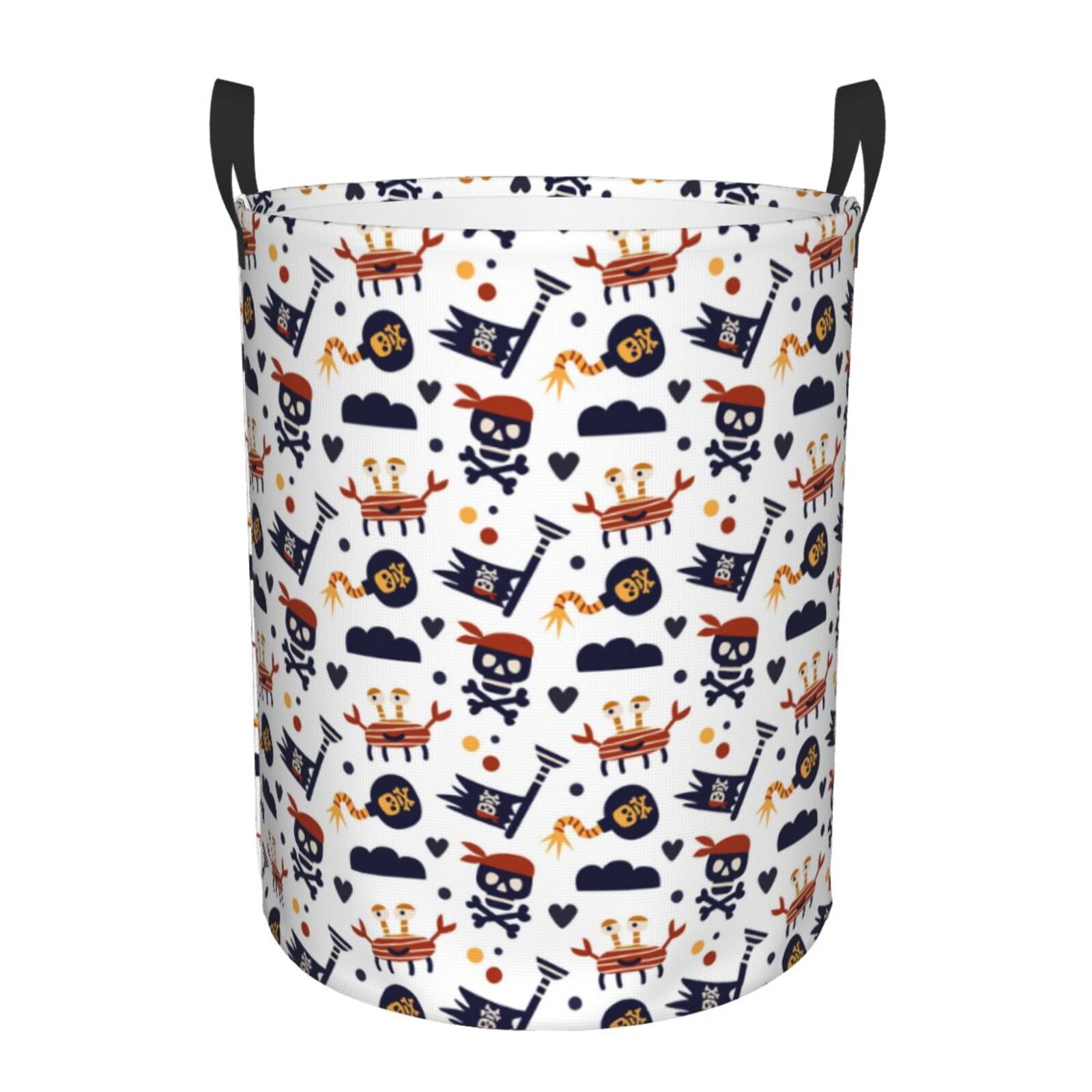 VISESUNNY Baseball Pattern Storage Basket - XXL Canvas Fabric Bin, Waterproof, 20"x20"x14" 3 thumbnail image