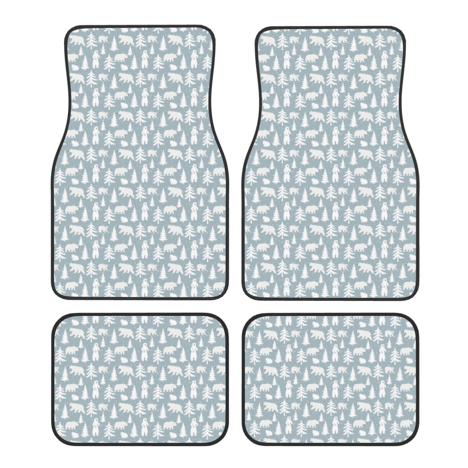 Noikeo Polar Bears And Snowy Winter for 4Piece Floor Mats, Custom Fit