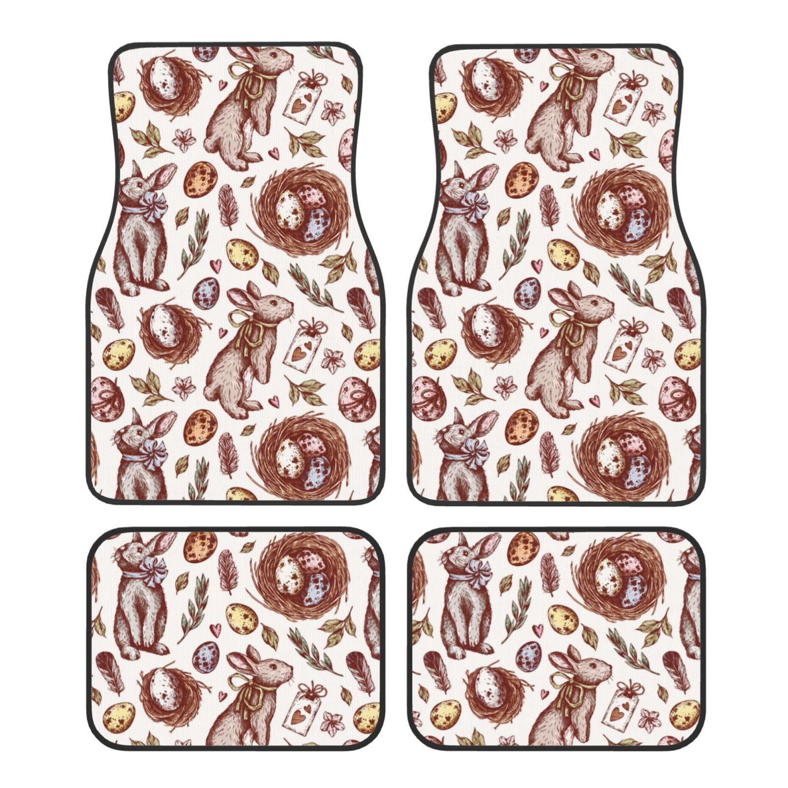 Noikeo Rabbit And Egg for 4Piece Floor Mats, Custom Fit Car Mats All