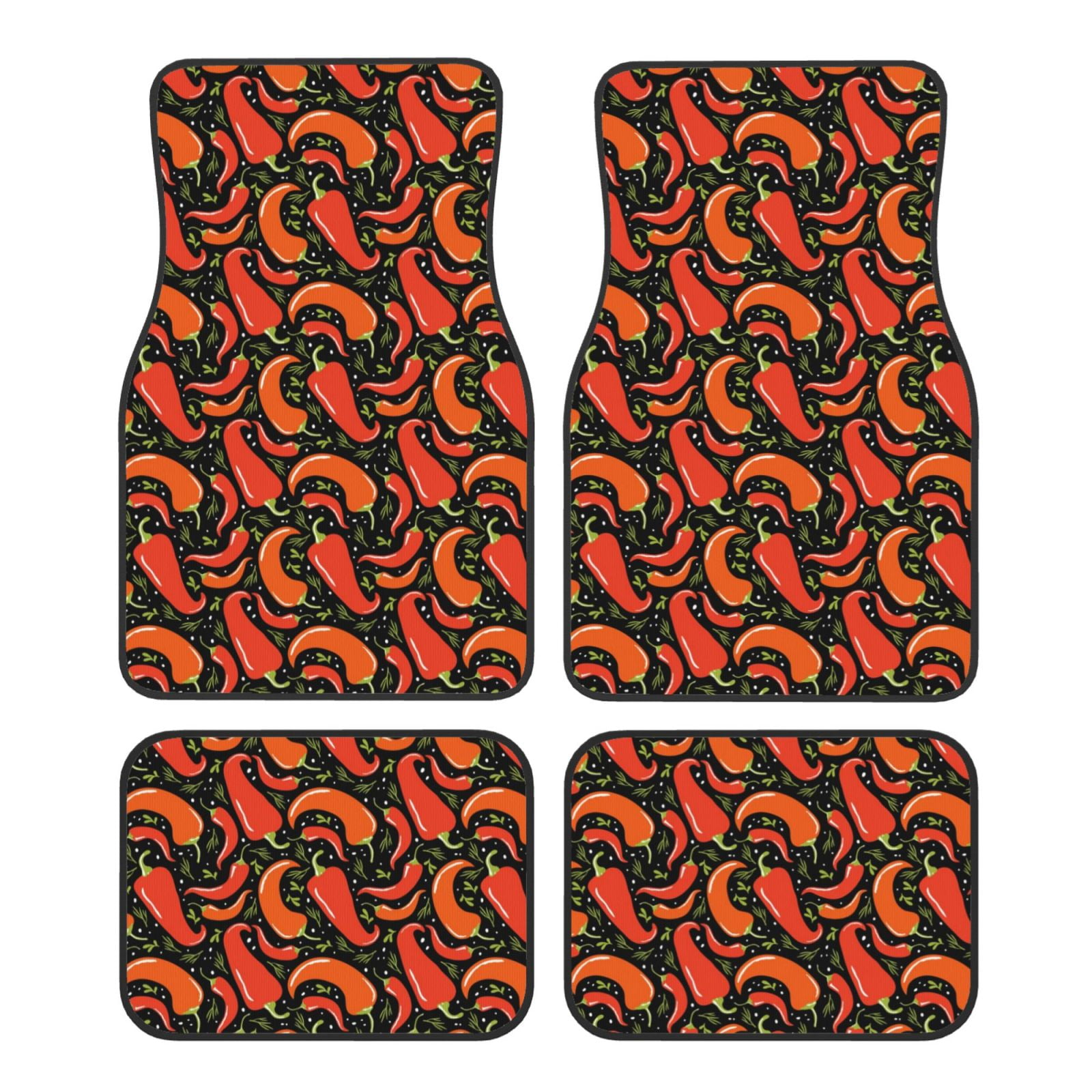 Noikeo Red Hot Chili for 4Piece Floor Mats, Custom Fit Car Mats All