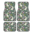 Noikeo Retro Bunny Floral for 4Piece Floor Mats, Custom Fit Car Mats