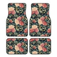 Noikeo Rose Flowers for 4Piece Floor Mats, Custom Fit Car Mats All
