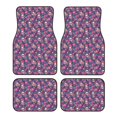 Noikeo Skull colorful flower daisy for 4Piece Floor Mats, Custom Fit