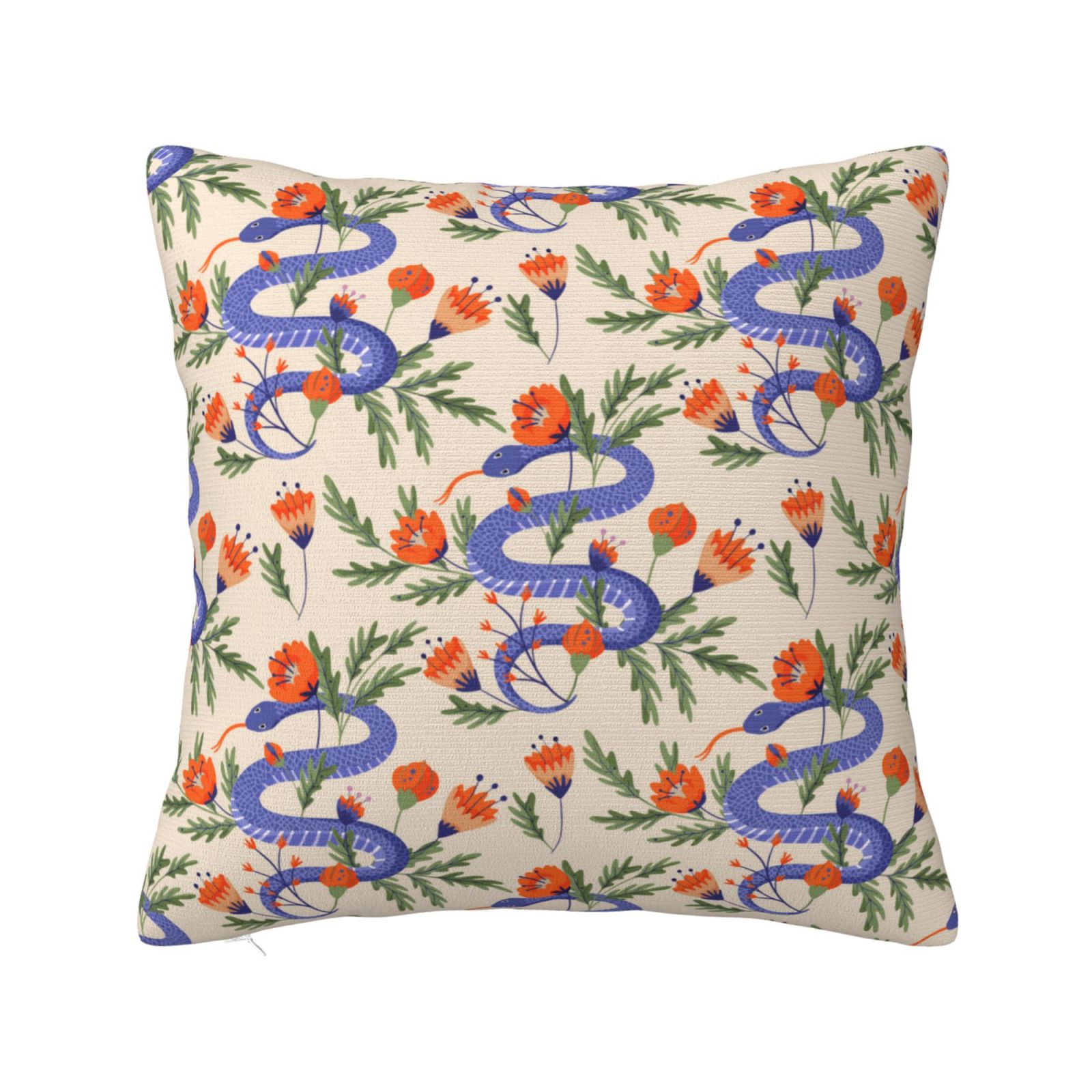 Noikeo Snake Pattern Decorative Throw Pillow Covers,Square Pillow