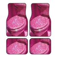Noikeo Sparkling Pink Toilet for 4Piece Floor Mats, Custom Fit Car Mats AllWeather Car Foot
