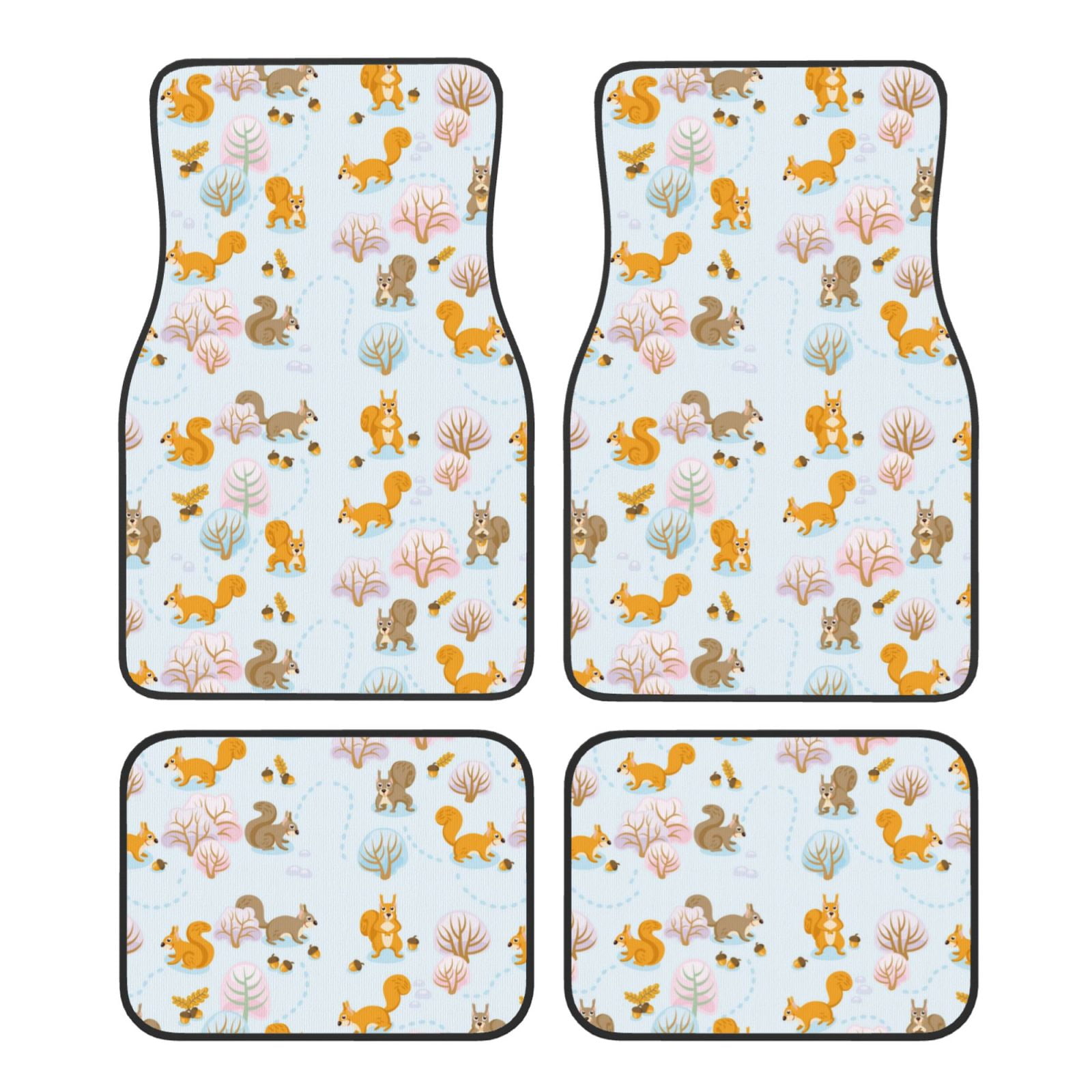 Noikeo Squirrel In The Forest for 4Piece Floor Mats, Custom Fit Car