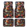 Noikeo Stained Glass Floral Cake for 4Piece Floor Mats, Custom Fit Car
