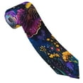 Noikeo Starry Night Iris Field Print Ties for Men 4.7" Formal Necktie
