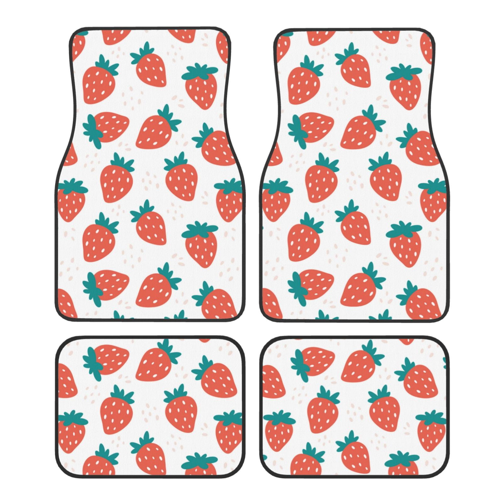 Noikeo Strawberries for 4Piece Floor Mats, Custom Fit Car Mats All