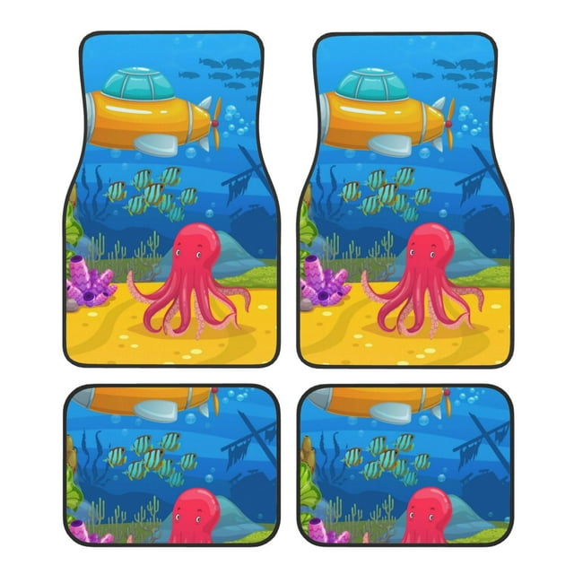 Noikeo Submarine And Landscape for 4Piece Floor Mats, Custom Fit Car