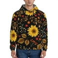 Noikeo Sunflowers Leaves Pattern Men's Athletic Hoodie, Aautumn Hoodie