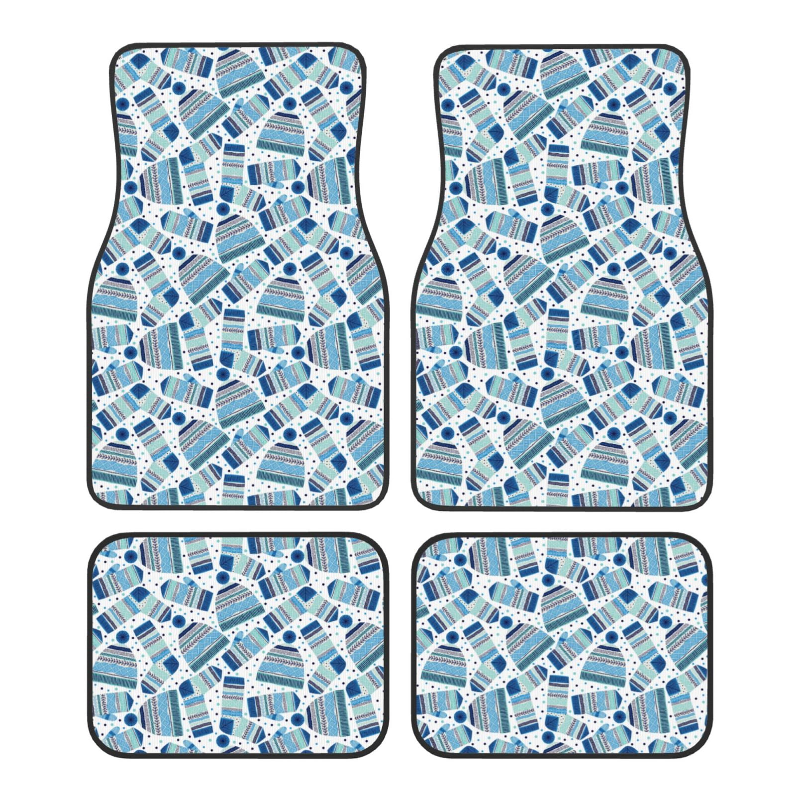 Noikeo Winter Knit Hat and Socks for 4Piece Floor Mats, Custom Fit Car