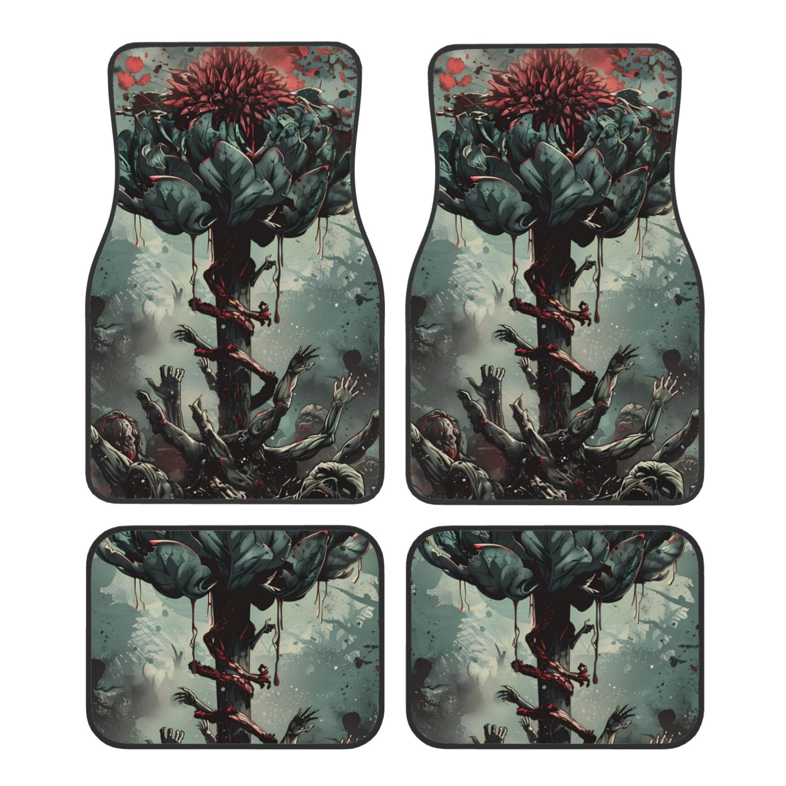 Noikeo Zombie Flower Apocalypse for 4Piece Floor Mats, Custom Fit Car