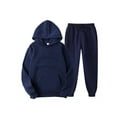thumbnail image 1 of Noilla Ladies Two Piece Outfit Hoodies Sweatsuits Long Sleeve Tracksuit Sets Women Casual Jogger Set Drawstring Hooded Sweatshirts And Sweatpants Navy Blue XL, 1 of 2