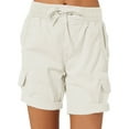 thumbnail image 1 of Noilla Women Shorts Casual Cargo Short Linen Loose Ladies Plus Size Bottoms Summer Pants White 2XL, 1 of 3