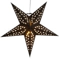 thumbnail image 1 of Noir Black 5 Pointed Paper Star Lantern with 12 Foot Power Cord Included, 1 of 4