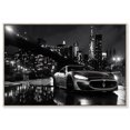 Noir City Drive Black And White Canvas Wall Art Prints For Men by