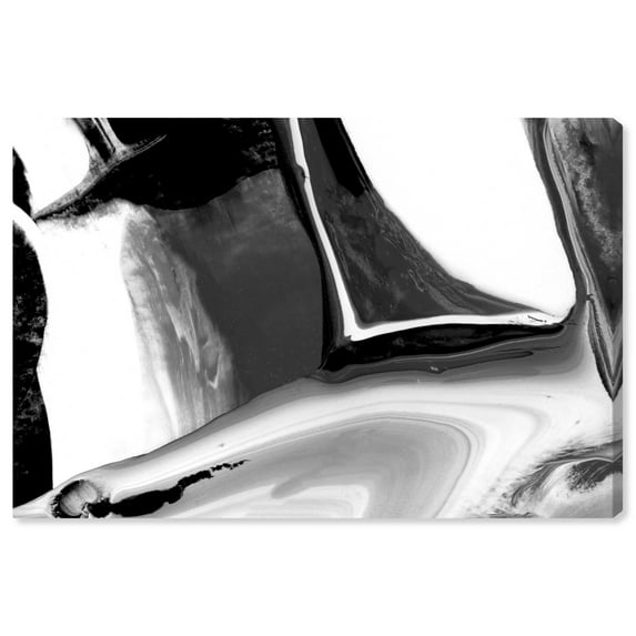 Noir Geode Abstract Wall Art Print Black 30x20