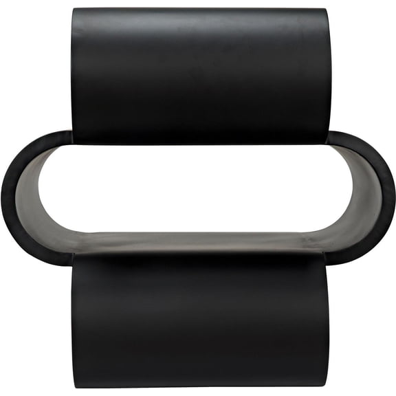 Noir Nada Industrial Steel Side Table in Matte Black Finish