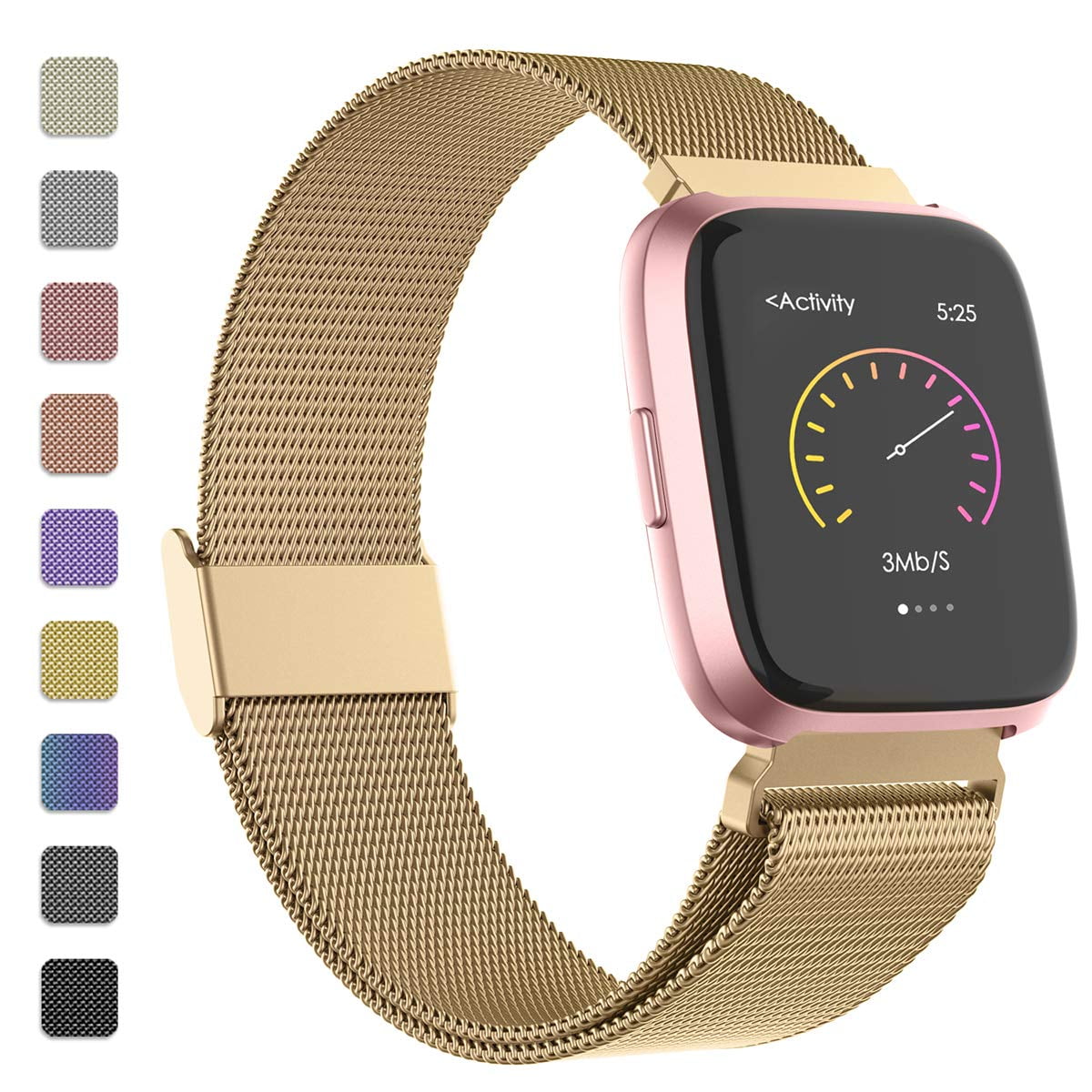 Fitbit versa mesh 2025 band rose gold