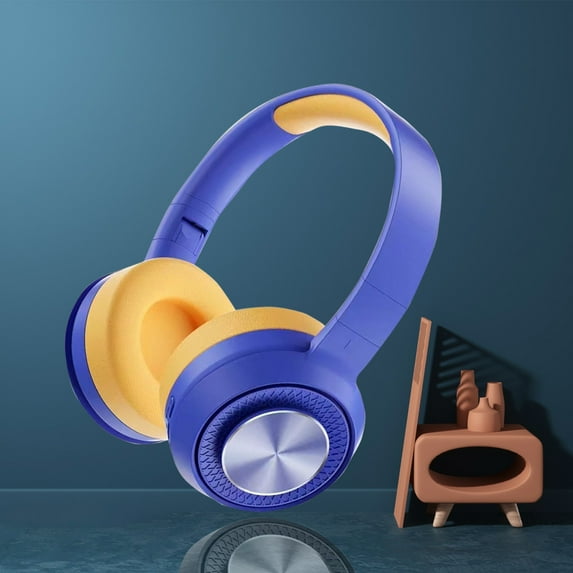 Noise Canceling Gaming Headset, Hwkond Bluetooth Headphones Over Ear Foldable Wireless And Wired Stereo Headset For Cell Phone PC Soft Earmuff SLight Weight For Prolonged Wearing,Blue