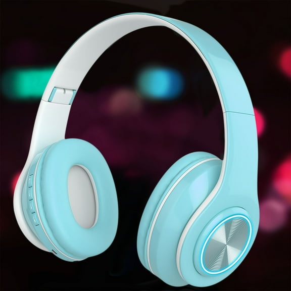 Noise Canceling Wireless Headphones Bluetooth Over The Ear Headset with Microphone and Alexa Built-in - Sky Blue