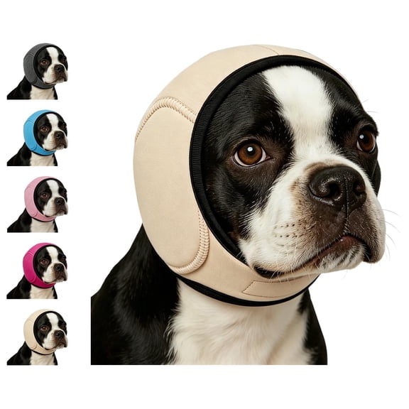 Dog Noise Cancelling Ear Wrap, Adjustable Ear Protection Muffs with Soft Comfort Design for Fireworks Thunder Grooming Bathing