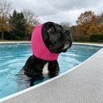 thumbnail image 1 of Noise Cancelling Ear Wrap, Dog No Shake Ear Muffs Noise Protection Firework Thunder Vacuum, Comfortable Quiet Dogs Calming Hoodie, Adjustable for Grooming Bathing & Swimming (Rose Red,XL), 1 of 5