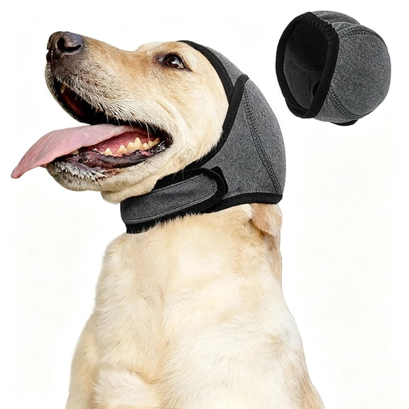 Noise Cancelling Ear Wrap for Dogs, Adjustable and Comfortable Quiet Dogs Calming Hoodie for Noise Blocking, Calming, Winter, Bathing, Drying (Small)