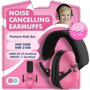 My Happy Tot Noise-Canceling Adjustable Baby Ear Protection Earmuffs, Pink