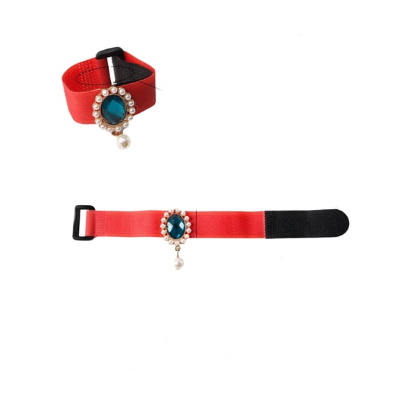 Noise Cancelling Poultry Neck Strap, No Crow Rooster Collar, Hook-Free Closure, Pearl Drop Accent, 1 Set, Chicken Duck Goose Use