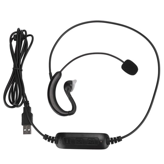 Noise,Cancelling USB Headset, Adjustable Volume, Easy,to,Use Ear,Hook, Perfect For Work Play