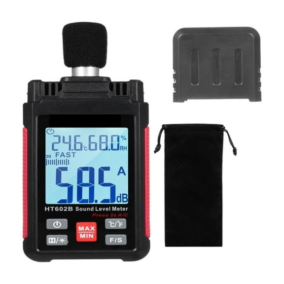 Noise Decibel Meter, Decibel Meter Sound Level Meter Portable SPL Meter 30-130dB Noisemeter with Temperature Humidity Measuring
--------
with Fast Response Speed